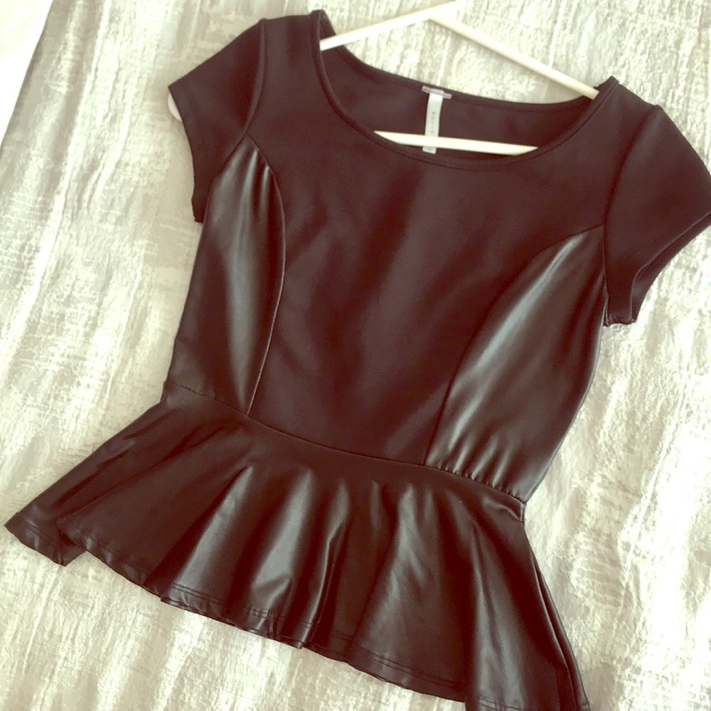 Black peplum top